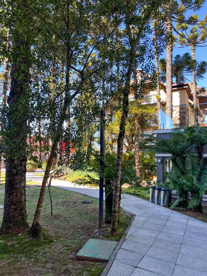 Apto Moderno Com Lareira, Piscina Aquecida E Infra Completo Em Gramado Exterior foto