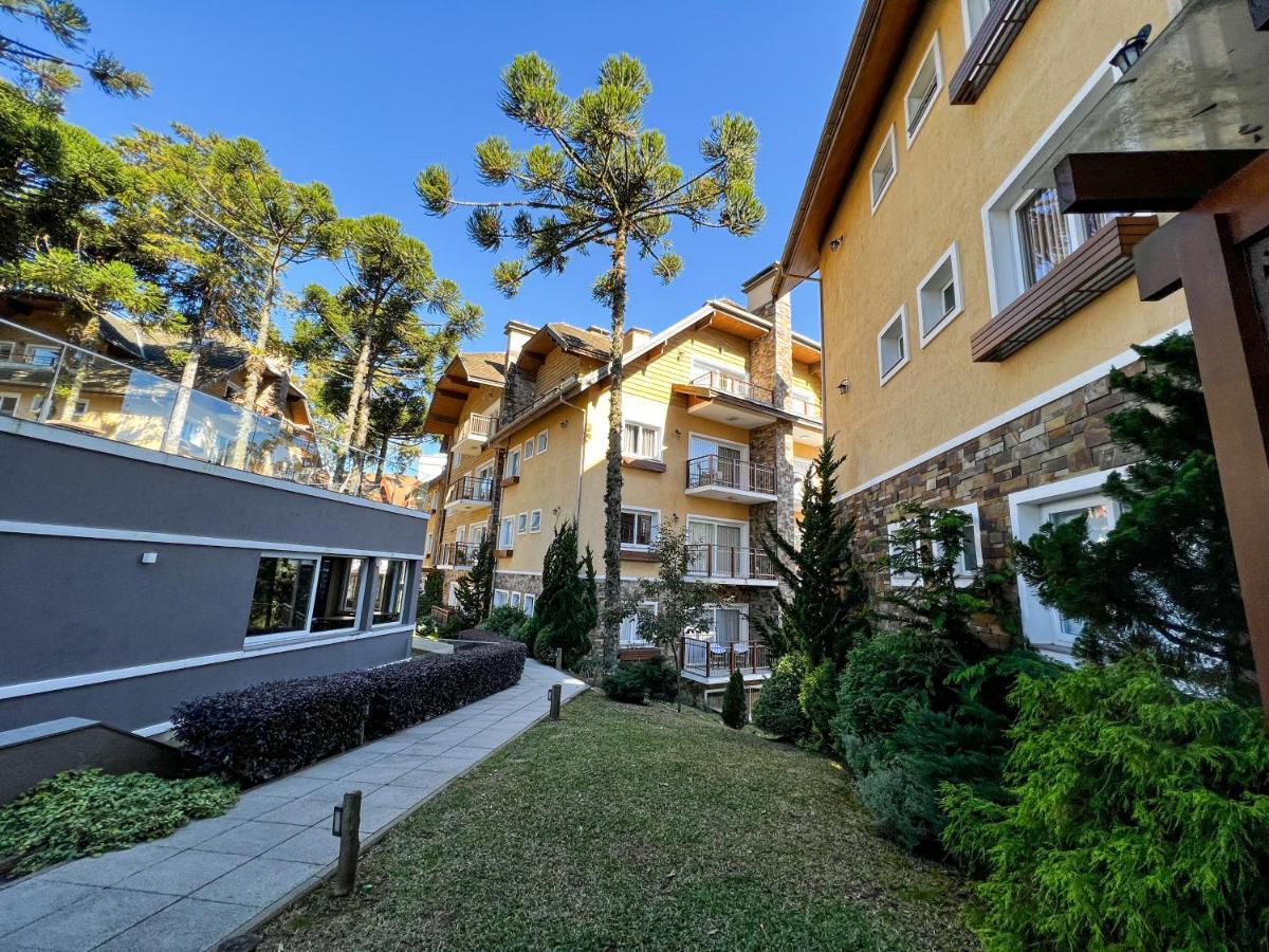 Apto Moderno Com Lareira, Piscina Aquecida E Infra Completo Em Gramado Exterior foto