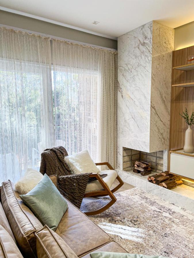 Apto Moderno Com Lareira, Piscina Aquecida E Infra Completo Em Gramado Exterior foto